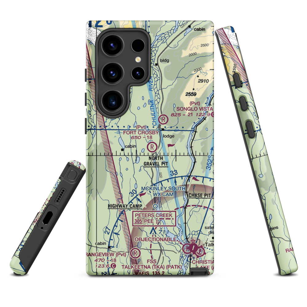 Fort Crosby Airport (8AK5) VFR Sectional Samsung Phone Case Samsung Galaxy S24 Ultra model shown