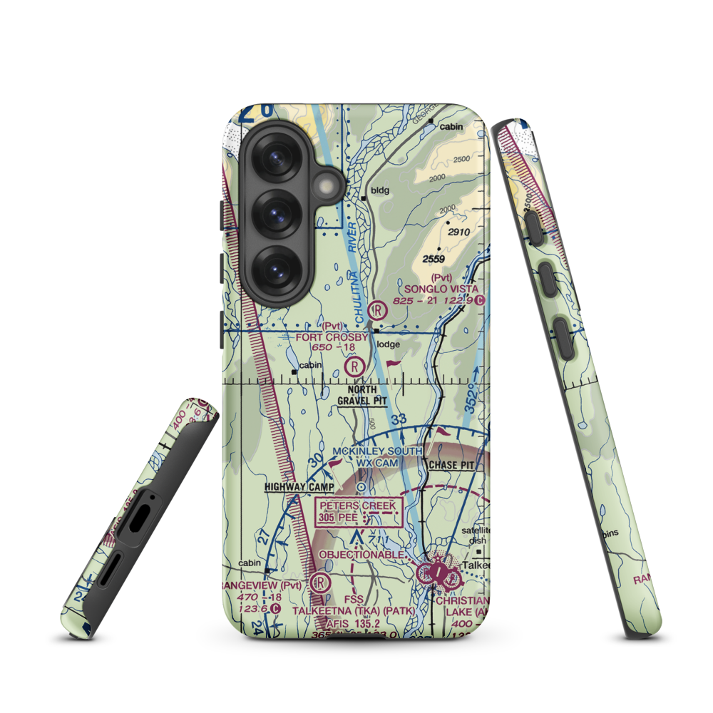 Fort Crosby Airport (8AK5) VFR Sectional Samsung Phone Case Samsung Galaxy S25 model shown