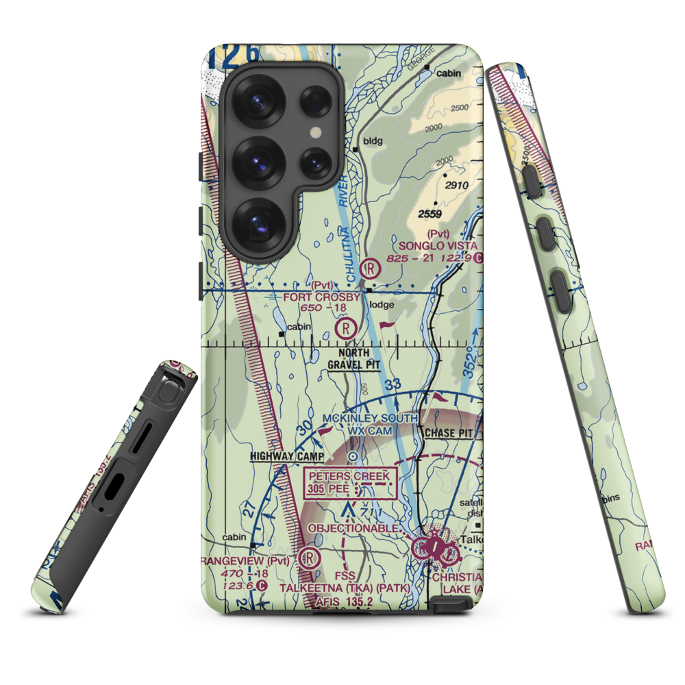 Fort Crosby Airport (8AK5) VFR Sectional Samsung Phone Case Samsung Galaxy S25 Ultra model shown