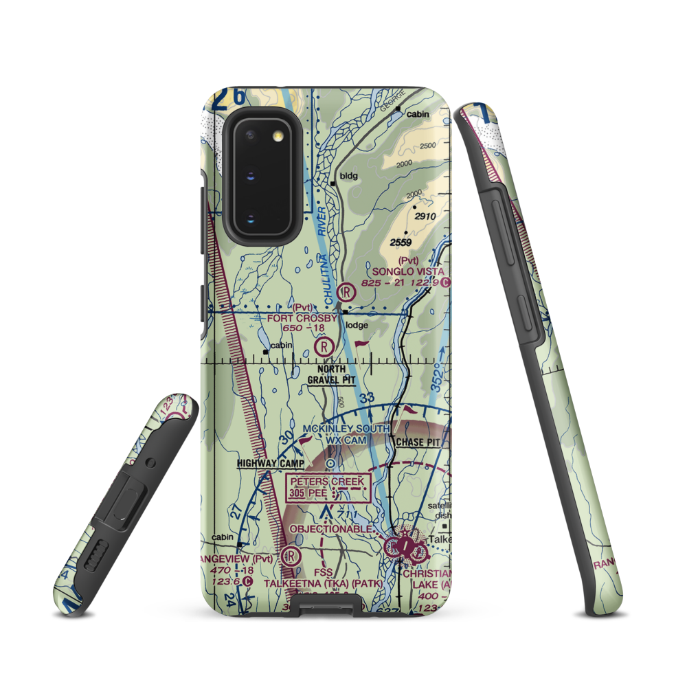 Fort Crosby Airport (8AK5) VFR Sectional Samsung Phone Case Samsung Galaxy S20 model shown