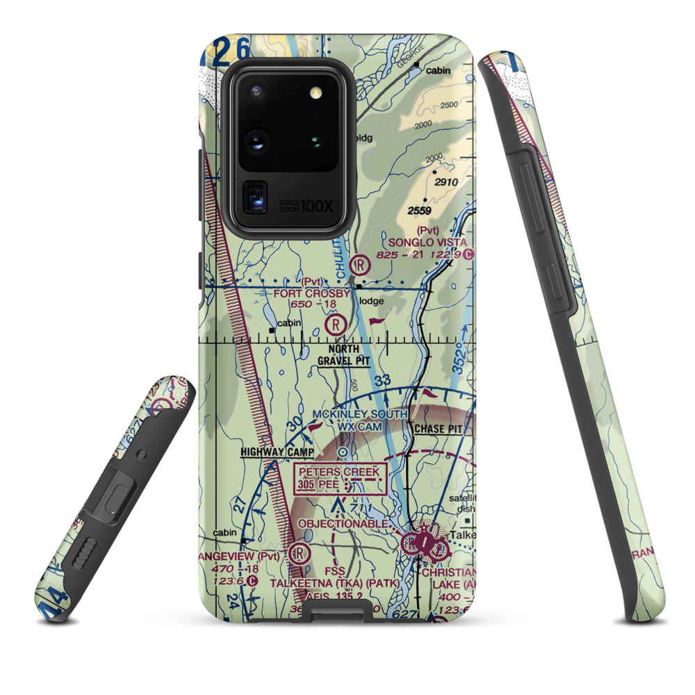 Fort Crosby Airport (8AK5) VFR Sectional Samsung Phone Case Samsung Galaxy S20 Ultra model shown
