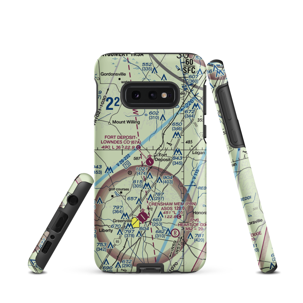 Fort Deposit Lowndes County Airport (67A) VFR Sectional Samsung Phone Case Samsung Galaxy S10e model shown