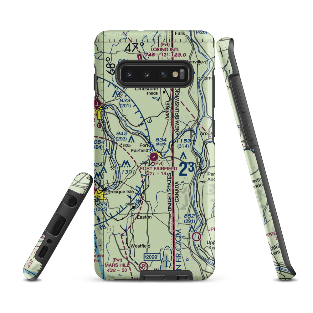 Fort Fairfield Airport (ME00) VFR Sectional Samsung Phone Case Samsung Galaxy S10 Plus model shown