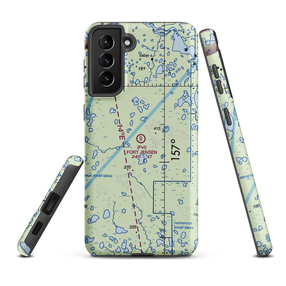 Fort Jensen Airport (AK60) VFR Sectional Samsung Phone Case Samsung Galaxy S21 Plus model shown