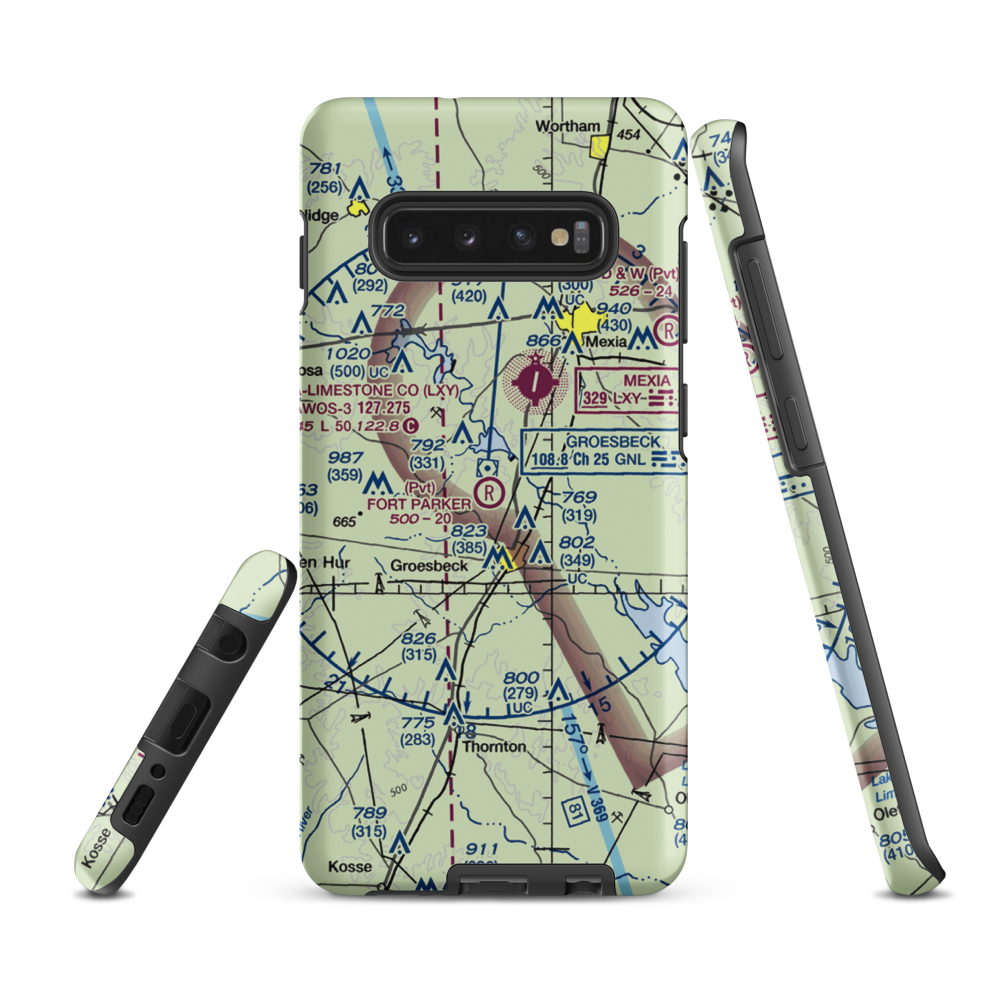 Fort Parker Flying Field (01TS) VFR Sectional Samsung Phone Case Samsung Galaxy S10 Plus model shown
