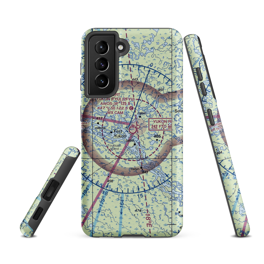 Fort Yukon Airport (FYU) VFR Sectional Samsung Phone Case Samsung Galaxy S21 Ultra model shown