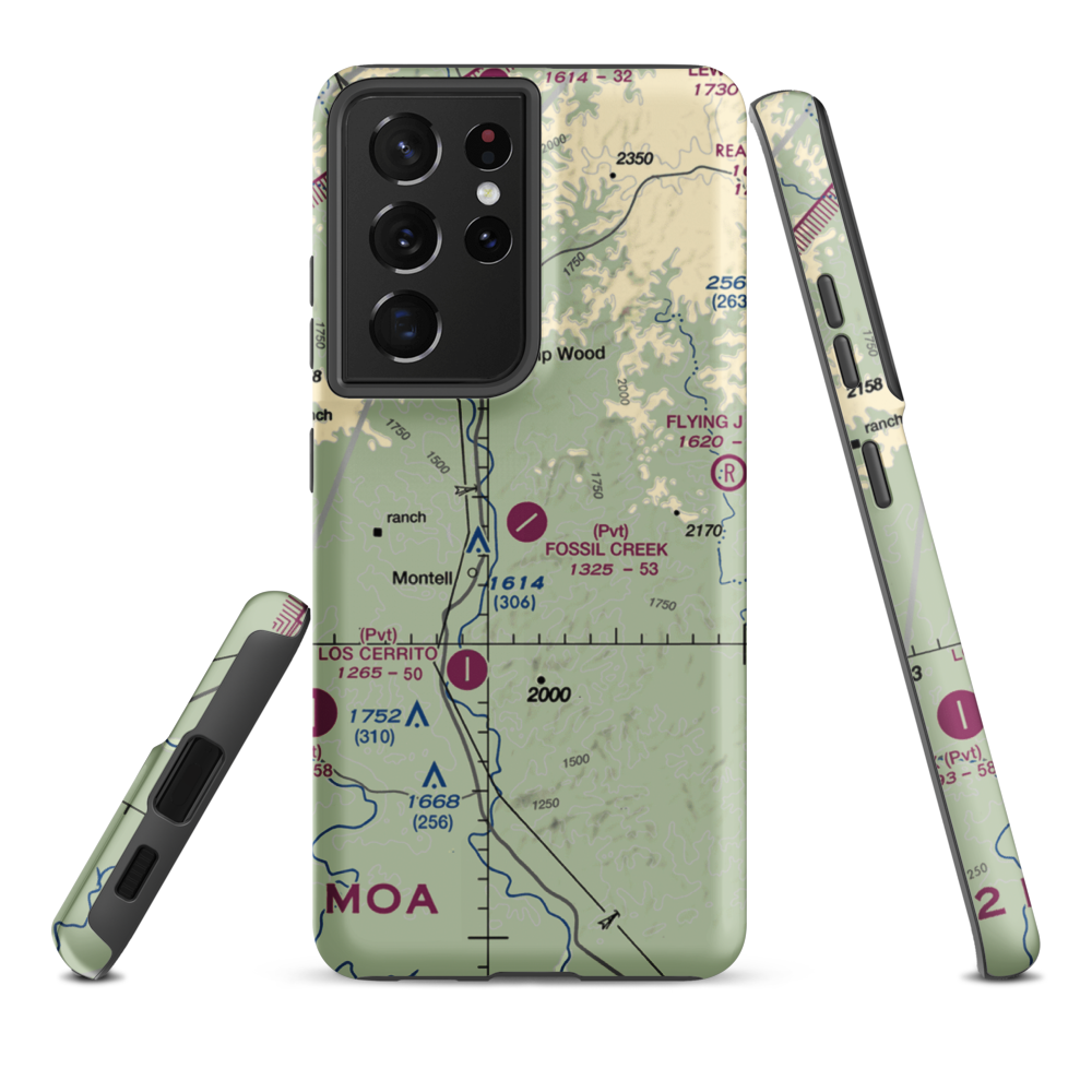 Fossil Creek Ranch Airport (TE78) VFR Sectional Samsung Phone Case Samsung Galaxy S21 Plus model shown