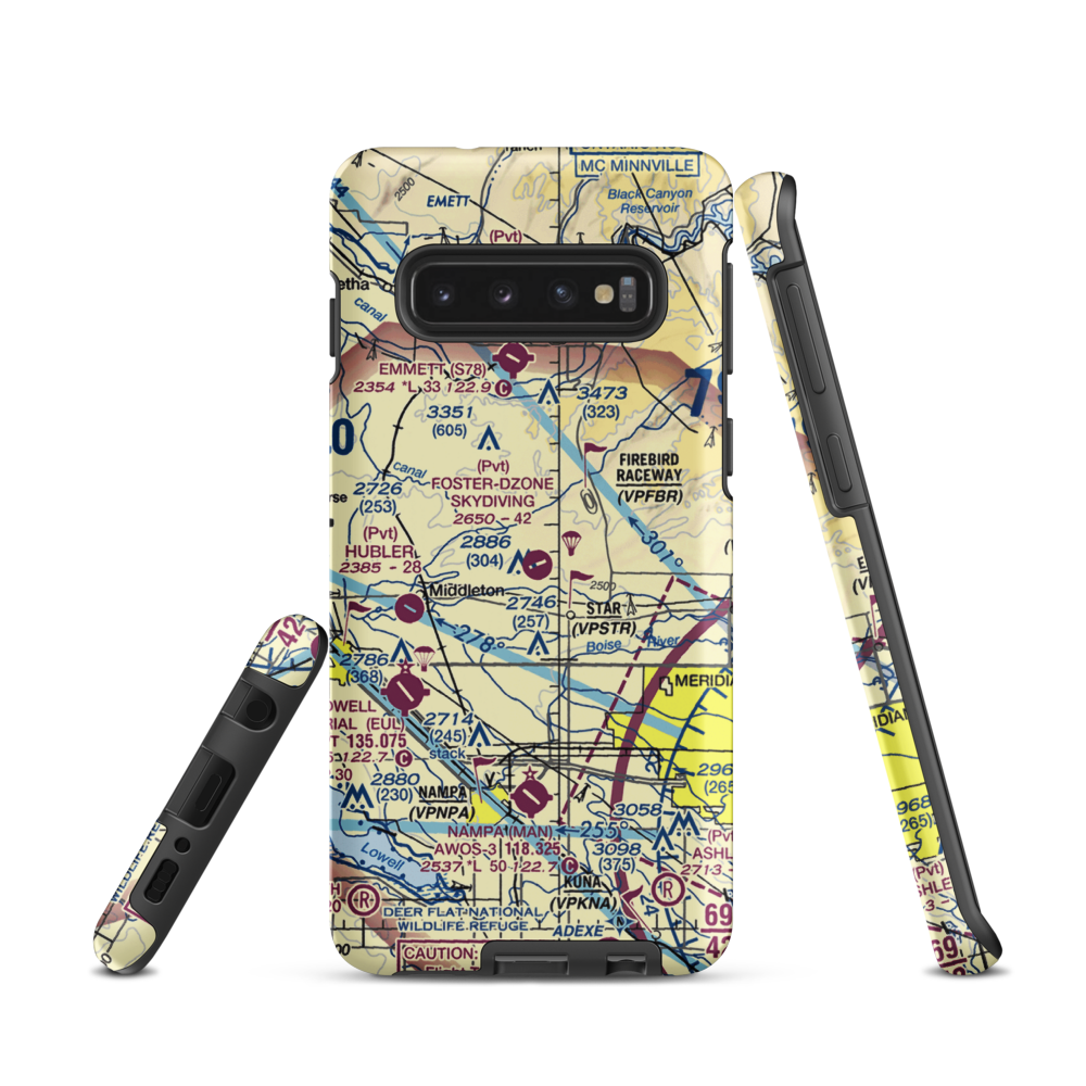 Foster Field - Dzone Skydiving Airport (ID92) VFR Sectional Samsung Phone Case Samsung Galaxy S10 model shown