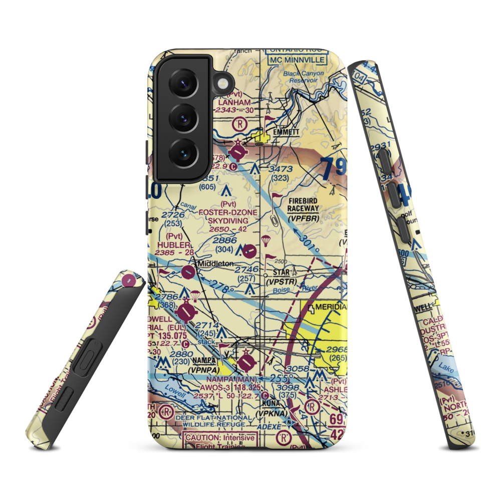 Foster Field - Dzone Skydiving Airport (ID92) VFR Sectional Samsung Phone Case Samsung Galaxy S22 Plus model shown