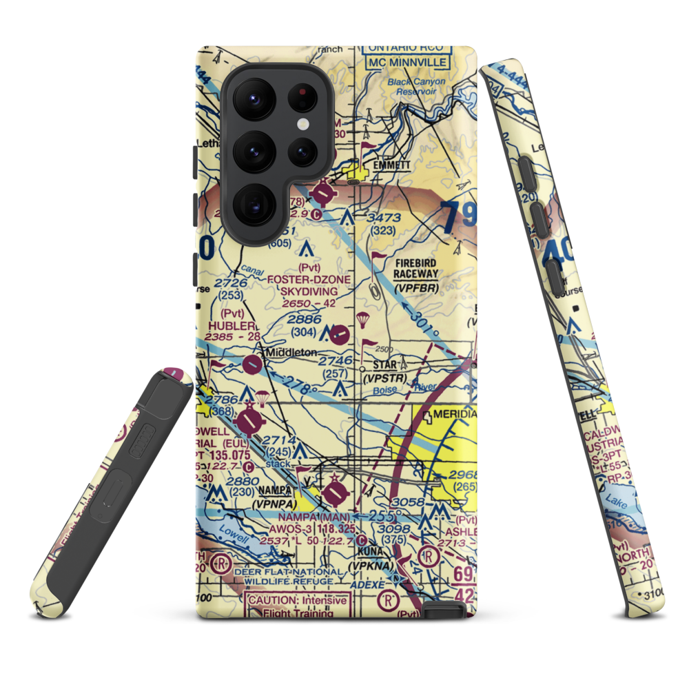 Foster Field - Dzone Skydiving Airport (ID92) VFR Sectional Samsung Phone Case Samsung Galaxy S22 Ultra model shown