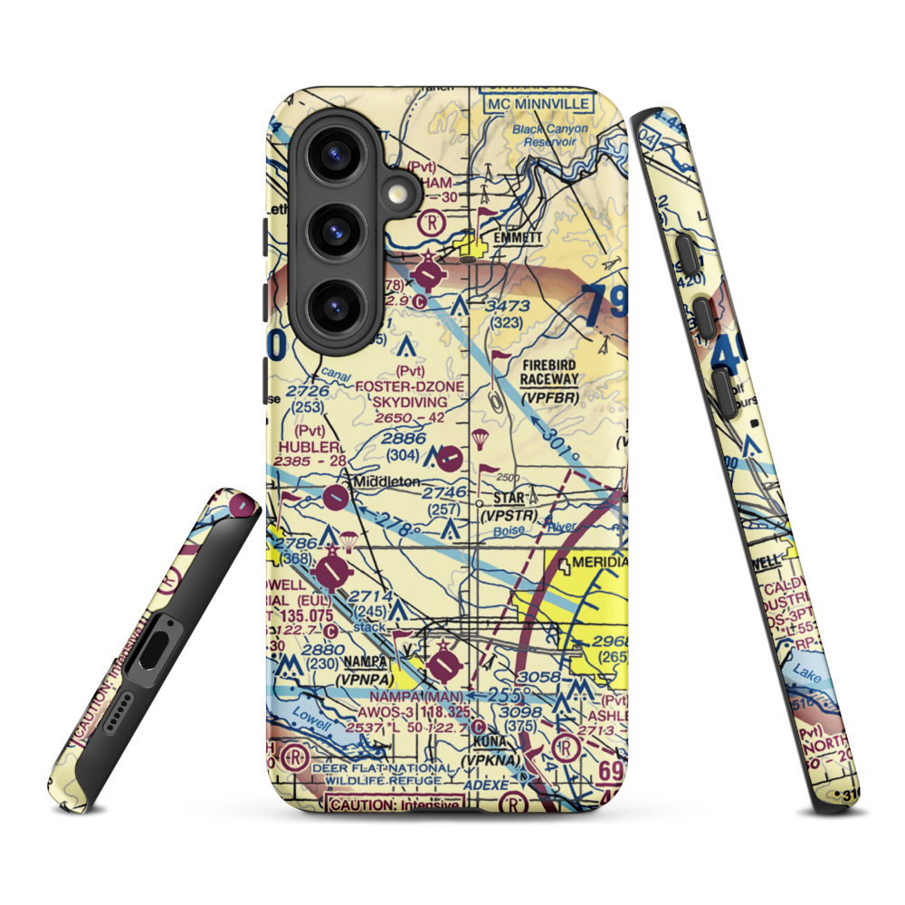 Foster Field - Dzone Skydiving Airport (ID92) VFR Sectional Samsung Phone Case Samsung Galaxy S24 Plus model shown