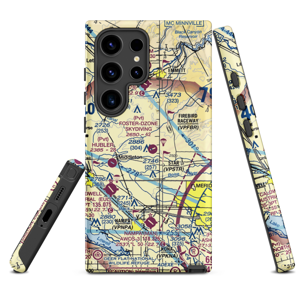 Foster Field - Dzone Skydiving Airport (ID92) VFR Sectional Samsung Phone Case Samsung Galaxy S24 Ultra model shown