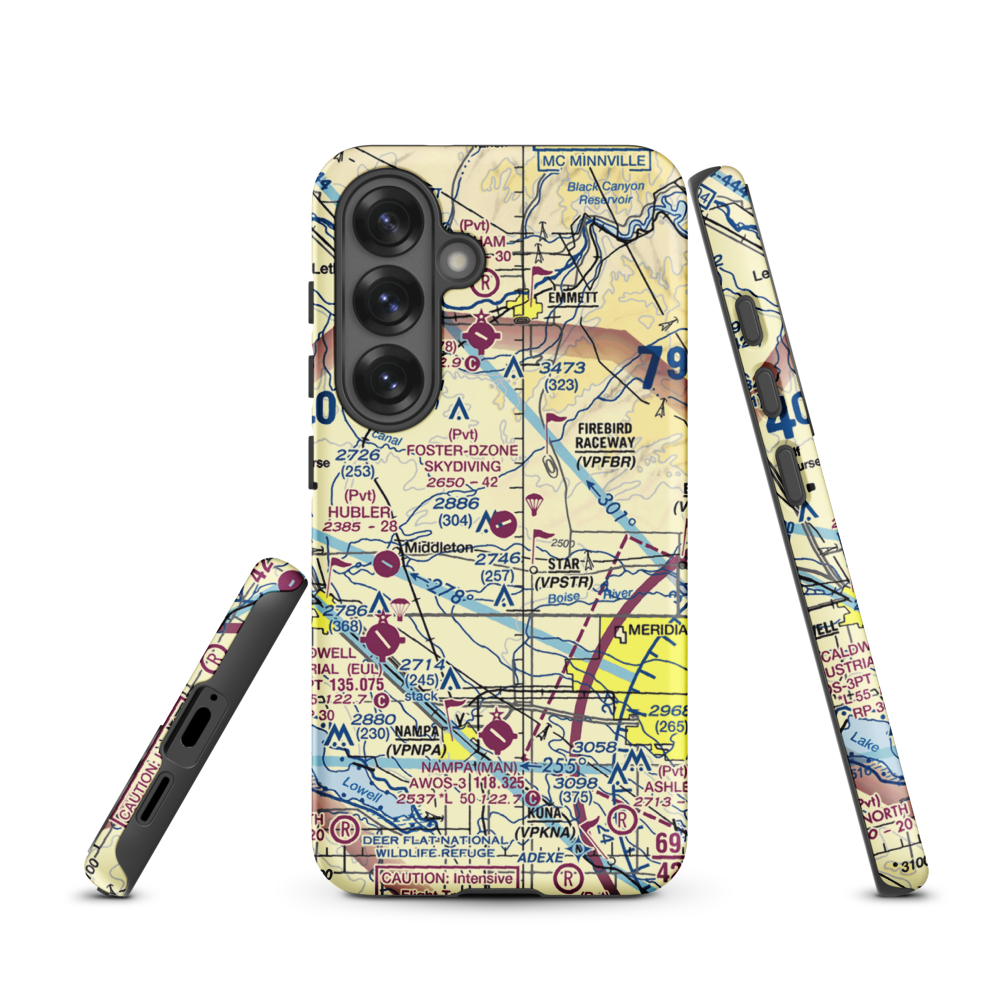 Foster Field - Dzone Skydiving Airport (ID92) VFR Sectional Samsung Phone Case Samsung Galaxy S25 model shown
