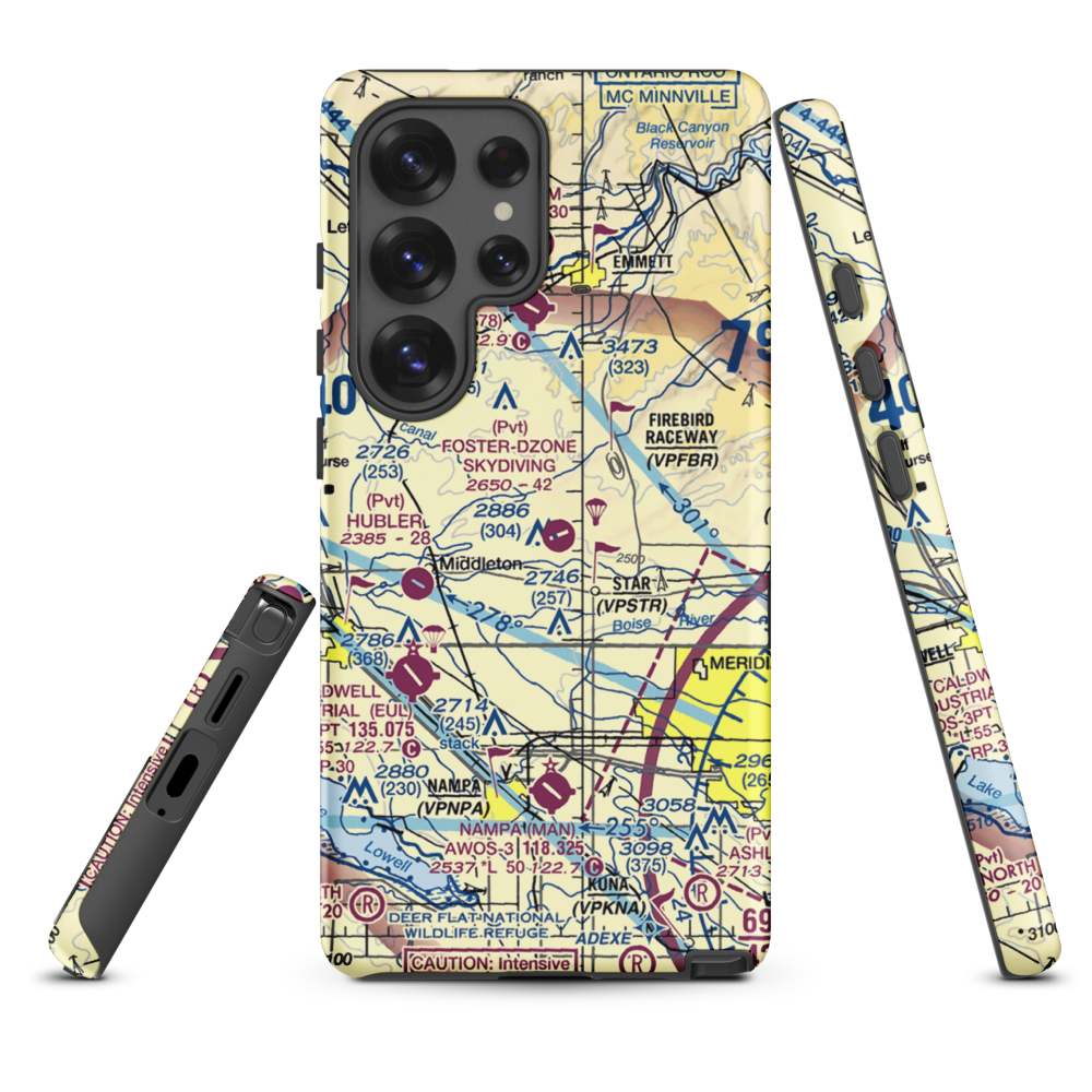Foster Field - Dzone Skydiving Airport (ID92) VFR Sectional Samsung Phone Case Samsung Galaxy S25 Ultra model shown