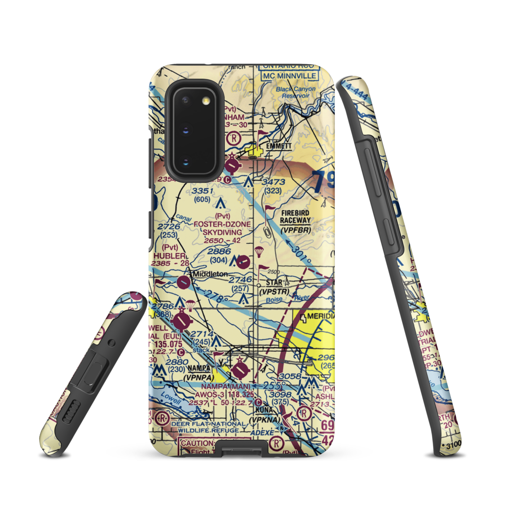 Foster Field - Dzone Skydiving Airport (ID92) VFR Sectional Samsung Phone Case Samsung Galaxy S20 model shown