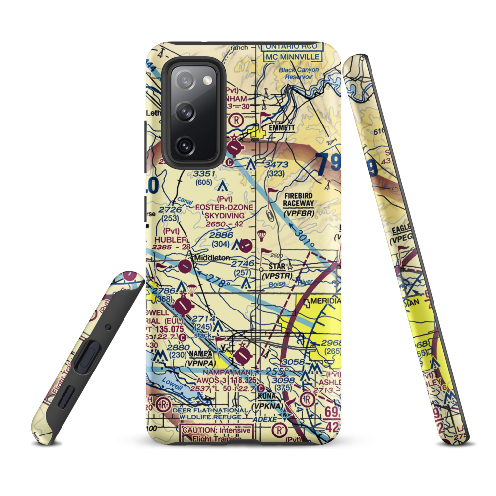 Foster Field - Dzone Skydiving Airport (ID92) VFR Sectional Samsung Phone Case Samsung Galaxy S20 FE model shown