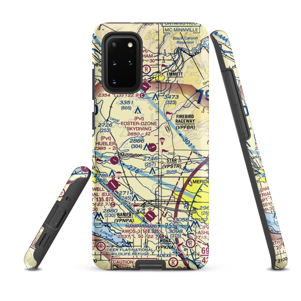 Foster Field - Dzone Skydiving Airport (ID92) VFR Sectional Samsung Phone Case Samsung Galaxy S20 Plus model shown