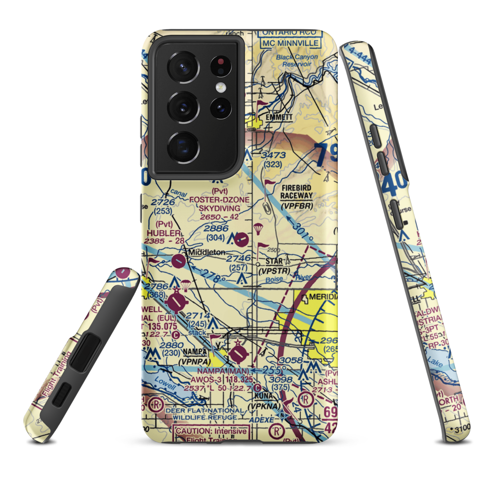 Foster Field - Dzone Skydiving Airport (ID92) VFR Sectional Samsung Phone Case Samsung Galaxy S21 Ultra model shown