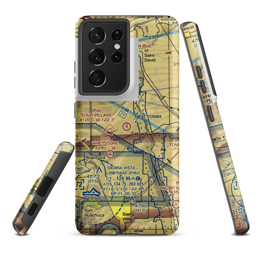 Four Pillars Airport (AZ21) VFR Sectional Samsung Phone Case Samsung Galaxy S21 Ultra model shown