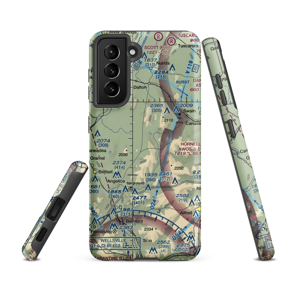 Four Seasons Airport (19NY) VFR Sectional Samsung Phone Case Samsung Galaxy S21 FE model shown
