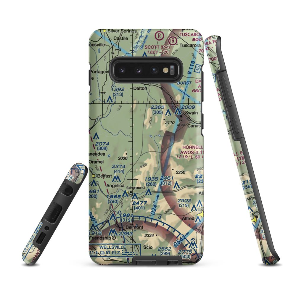 Four Seasons Airport (19NY) VFR Sectional Samsung Phone Case Samsung Galaxy S10 Plus model shown