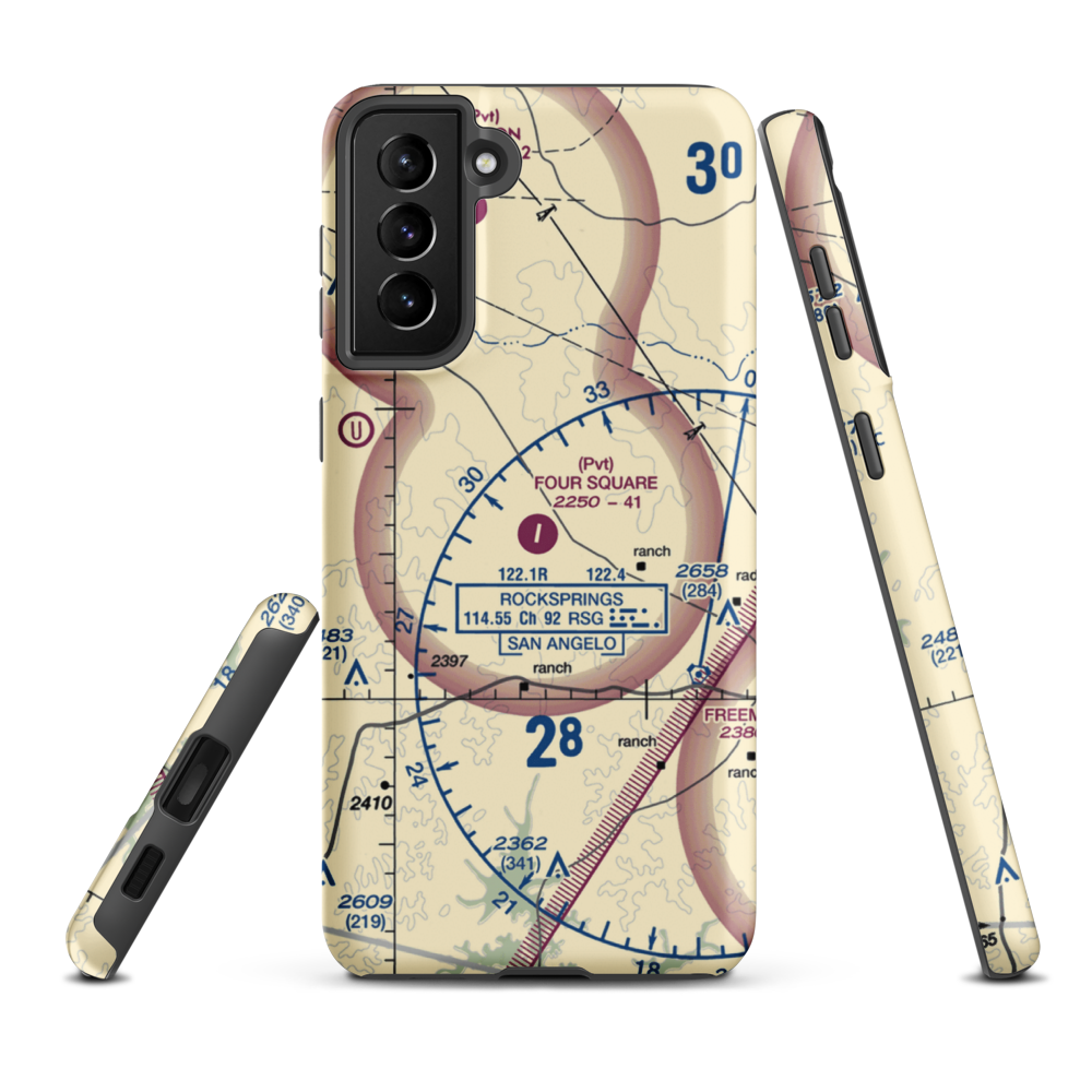 Four Square Ranch Airport (3TA0) VFR Sectional Samsung Phone Case Samsung Galaxy S21 FE model shown