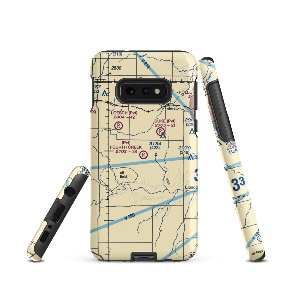 Fourth Creek Ranch Airport (TS79) VFR Sectional Samsung Phone Case Samsung Galaxy S10e model shown