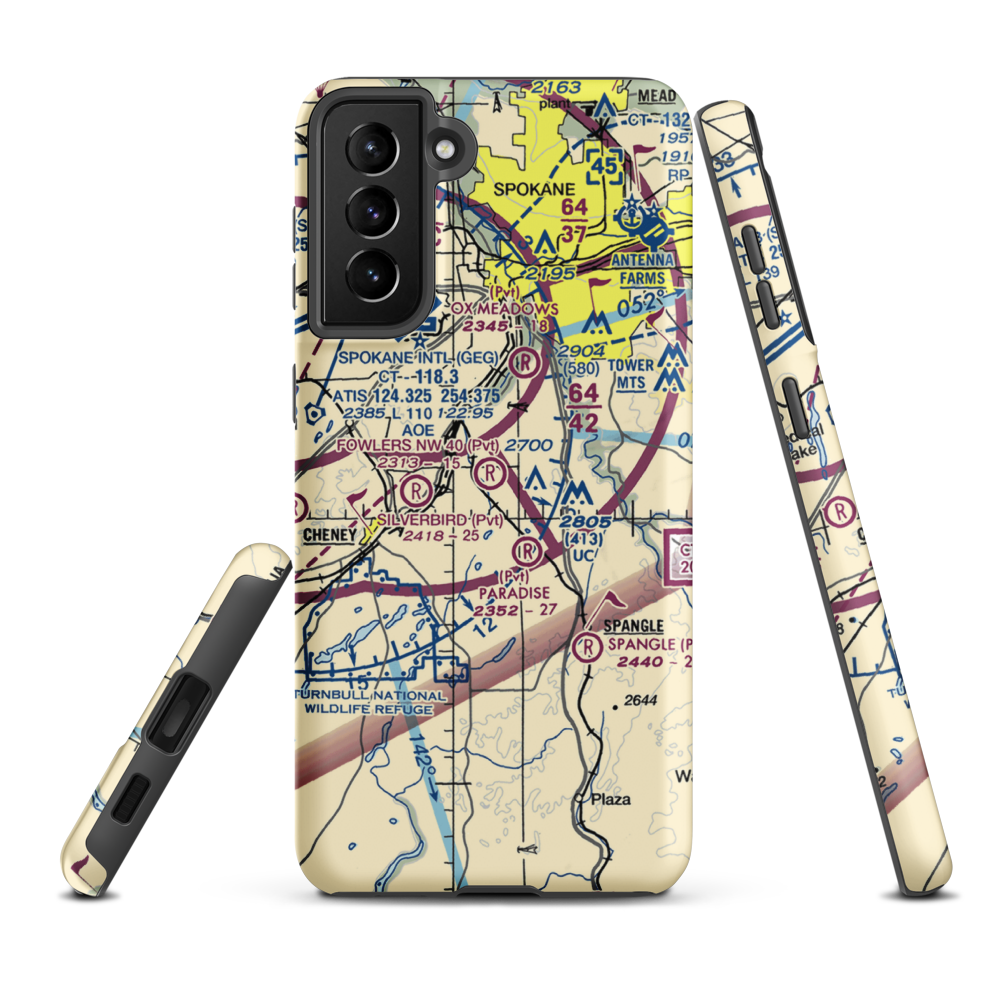 Fowlers Nw 40 Airport (12WA) VFR Sectional Samsung Phone Case Samsung Galaxy S21 FE model shown