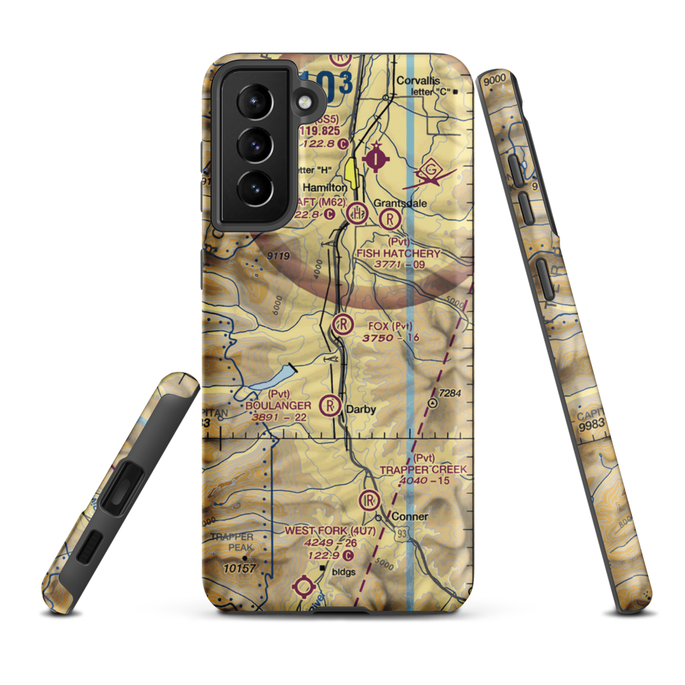 Fox Field (99MT) VFR Sectional Samsung Phone Case Samsung Galaxy S21 Plus model shown