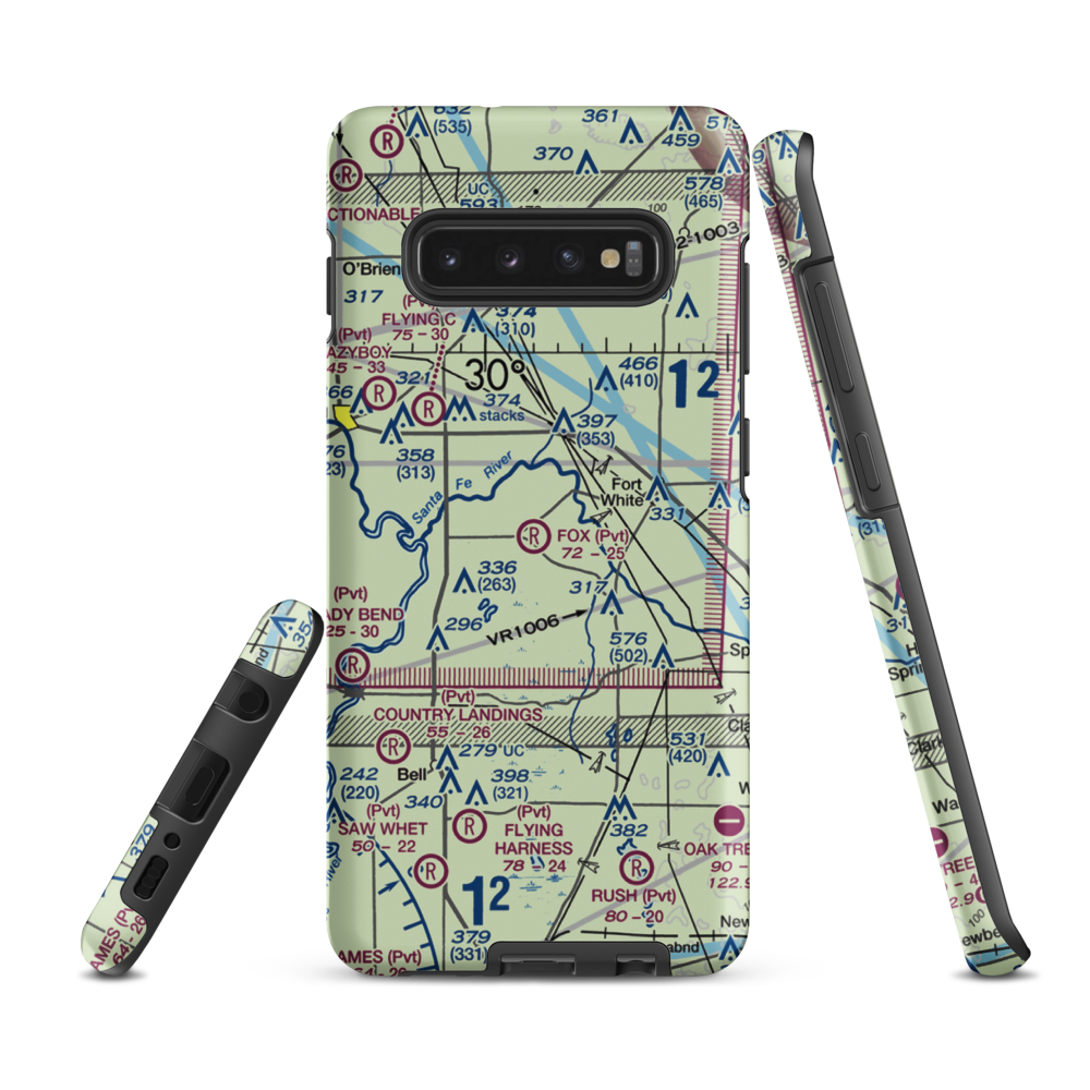 Fox Field (FL02) VFR Sectional Samsung Phone Case Samsung Galaxy S10 Plus model shown