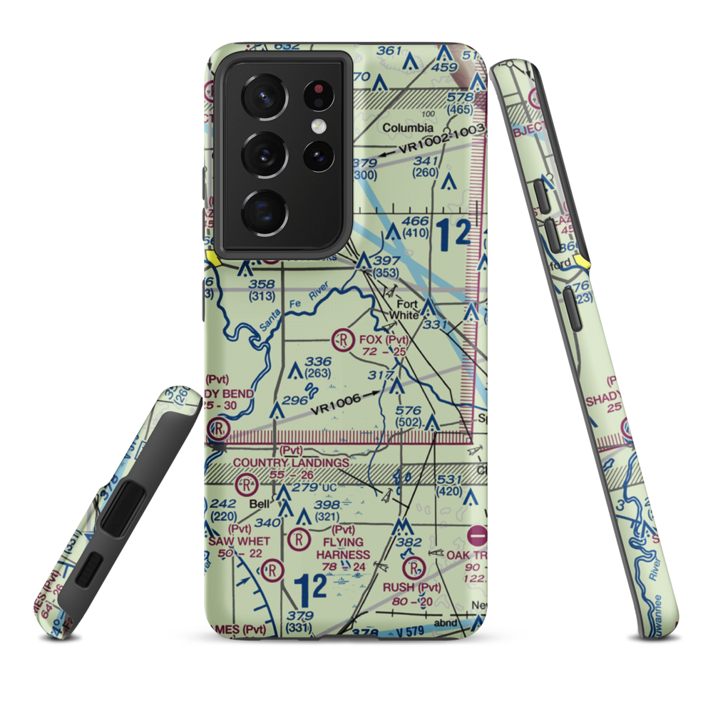 Fox Field (FL02) VFR Sectional Samsung Phone Case Samsung Galaxy S21 Ultra model shown