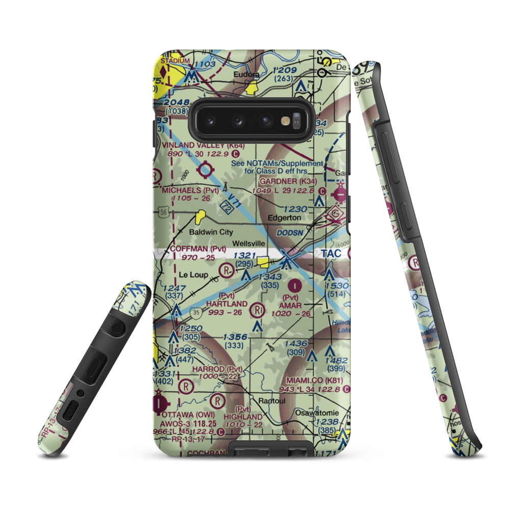 Fox Fire Airport (SN85) VFR Sectional Samsung Phone Case Samsung Galaxy S10 Plus model shown