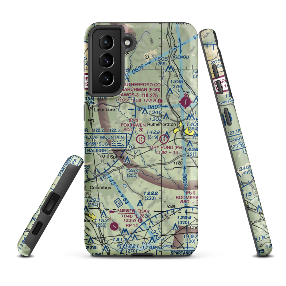 Fox Haven Plantation STOLport (58NC) VFR Sectional Samsung Phone Case Samsung Galaxy S21 Plus model shown
