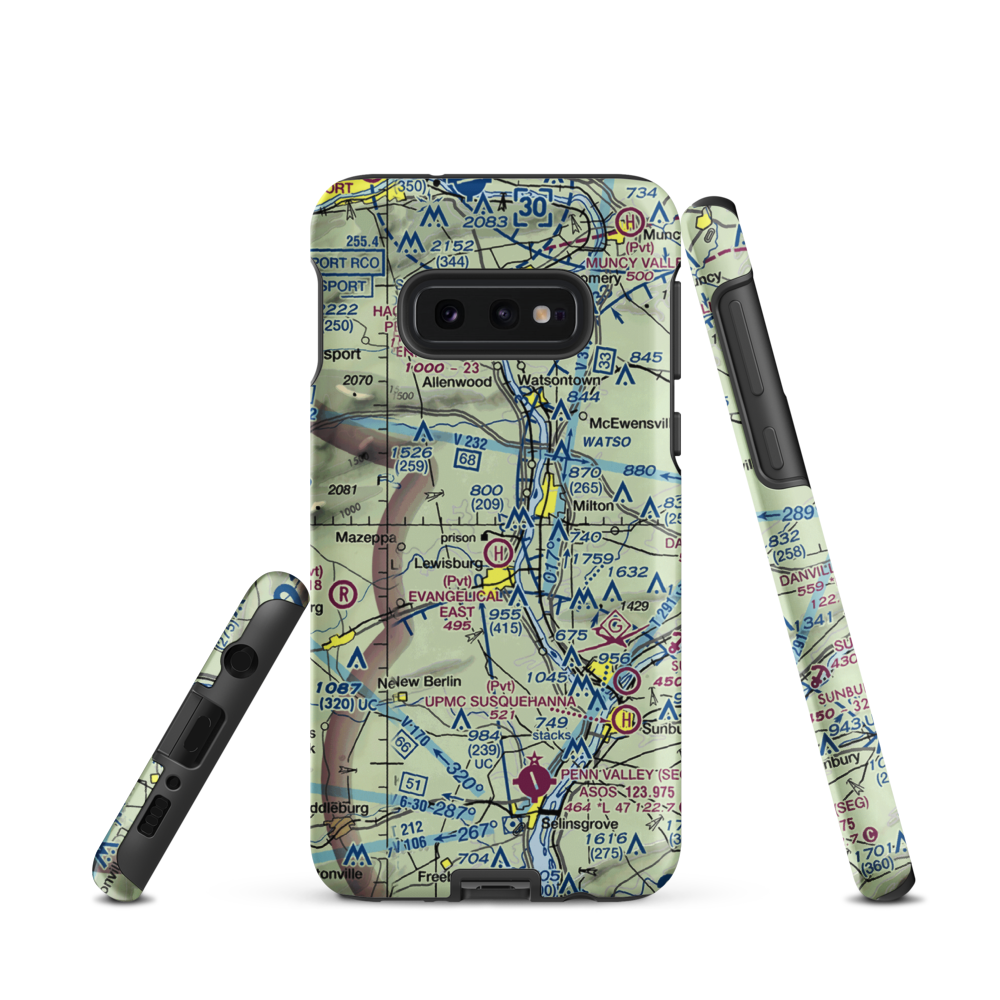 Fox Hollow Airport (3PA6) VFR Sectional Samsung Phone Case Samsung Galaxy S10e model shown