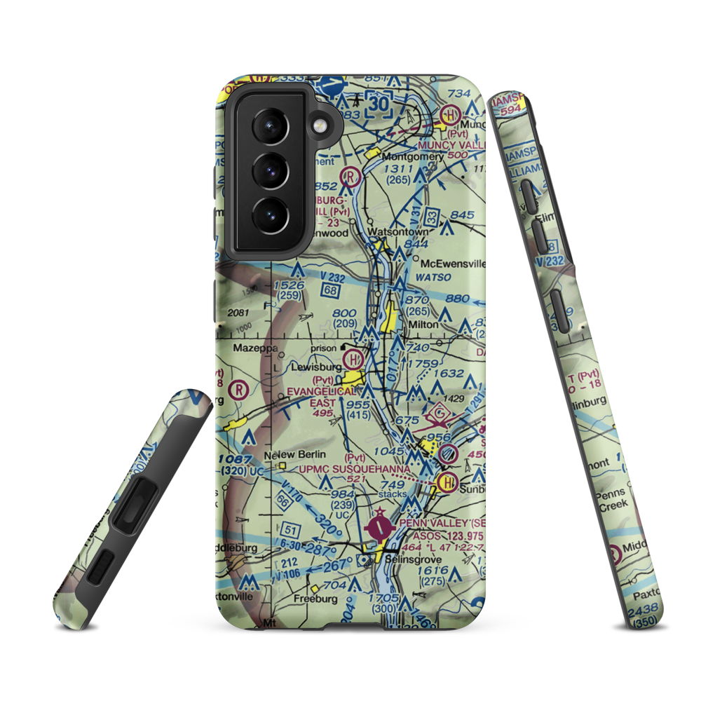 Fox Hollow Airport (3PA6) VFR Sectional Samsung Phone Case Samsung Galaxy S21 FE model shown