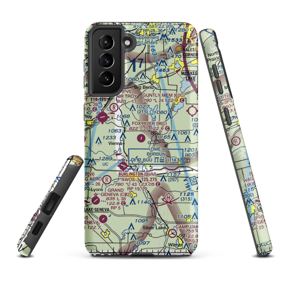 Fox River Airport (96C) VFR Sectional Samsung Phone Case Samsung Galaxy S21 Plus model shown
