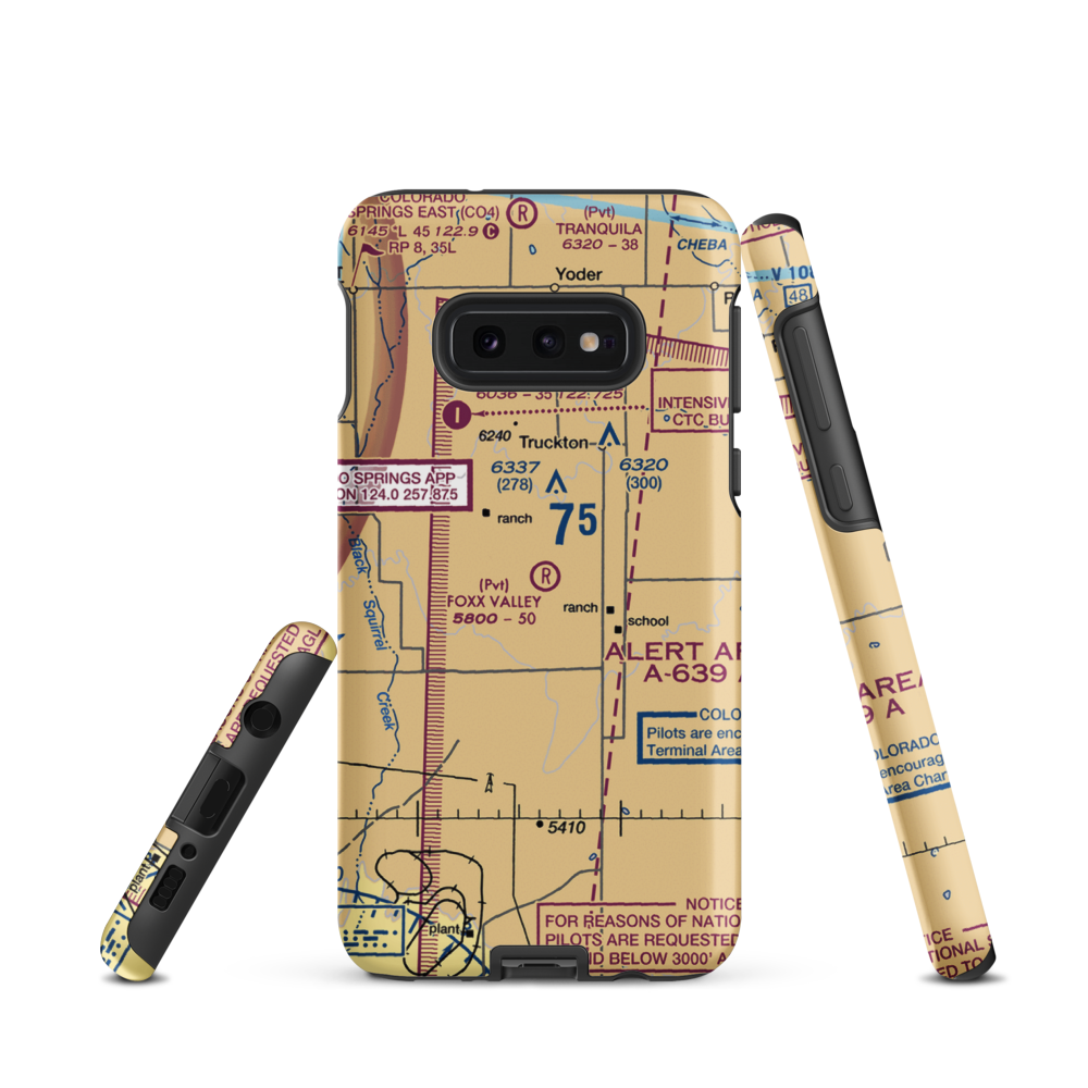 Foxx Valley Airport (0CD2) VFR Sectional Samsung Phone Case Samsung Galaxy S10 Plus model shown