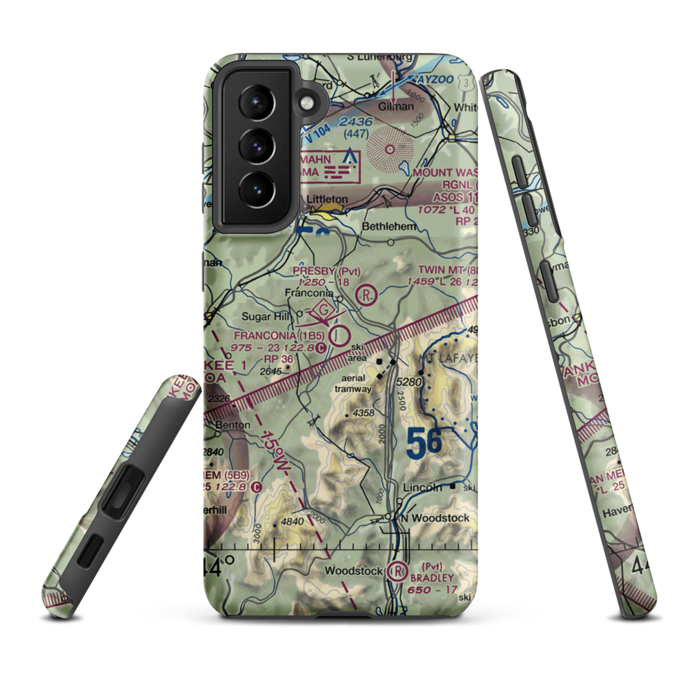 Franconia Airport (1B5) VFR Sectional Samsung Phone Case Samsung Galaxy S21 FE model shown
