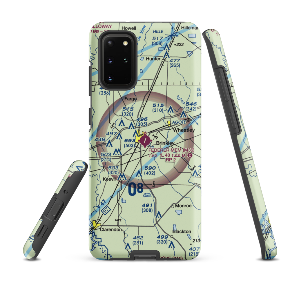 Frank Federer Memorial Airport (M36) VFR Sectional Samsung Phone Case Samsung Galaxy S20 Plus model shown