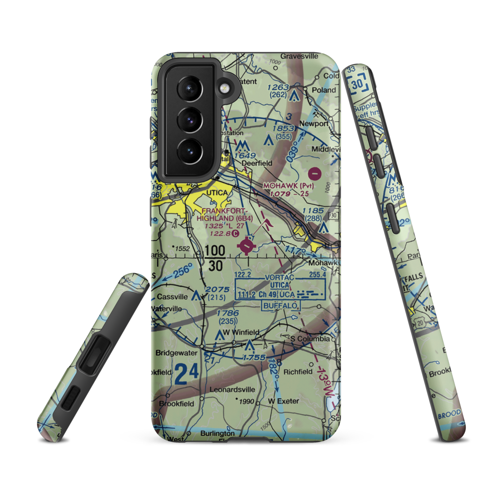 Frankfort-Highland Airport (6B4) VFR Sectional Samsung Phone Case Samsung Galaxy S21 FE model shown