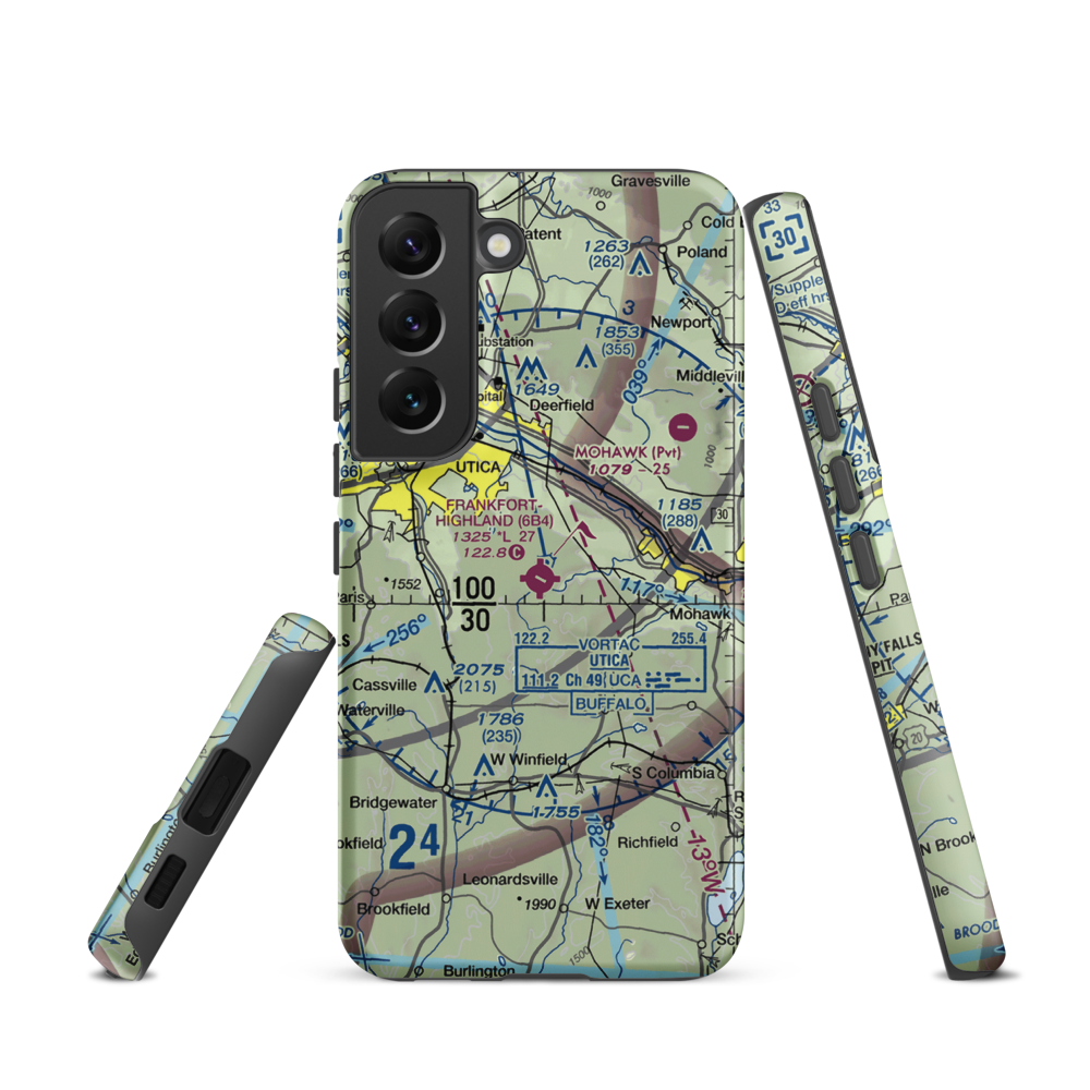 Frankfort-Highland Airport (6B4) VFR Sectional Samsung Phone Case Samsung Galaxy S22 model shown