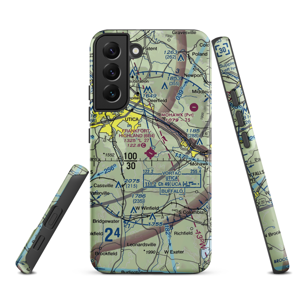 Frankfort-Highland Airport (6B4) VFR Sectional Samsung Phone Case Samsung Galaxy S22 Plus model shown