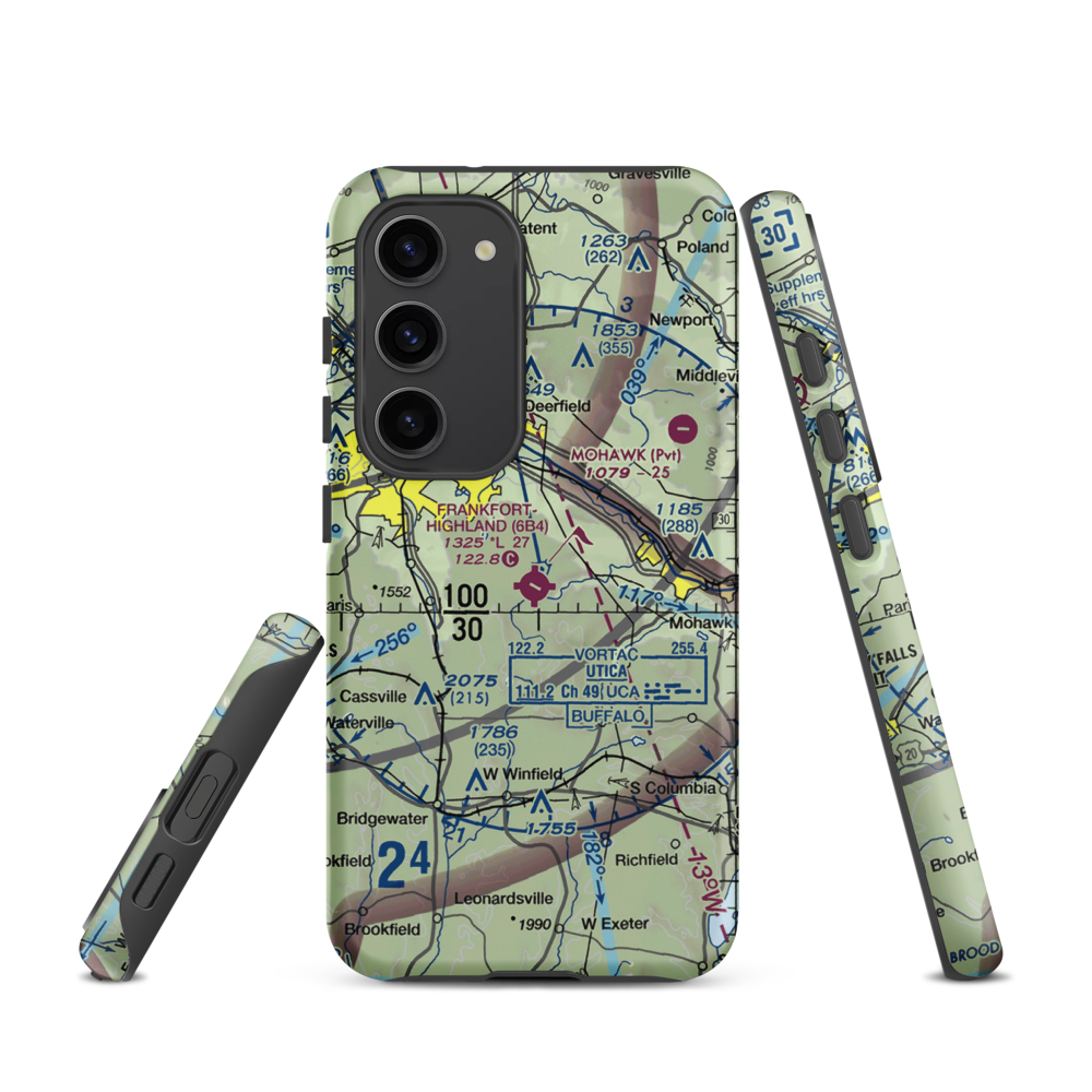 Frankfort-Highland Airport (6B4) VFR Sectional Samsung Phone Case Samsung Galaxy S23 model shown