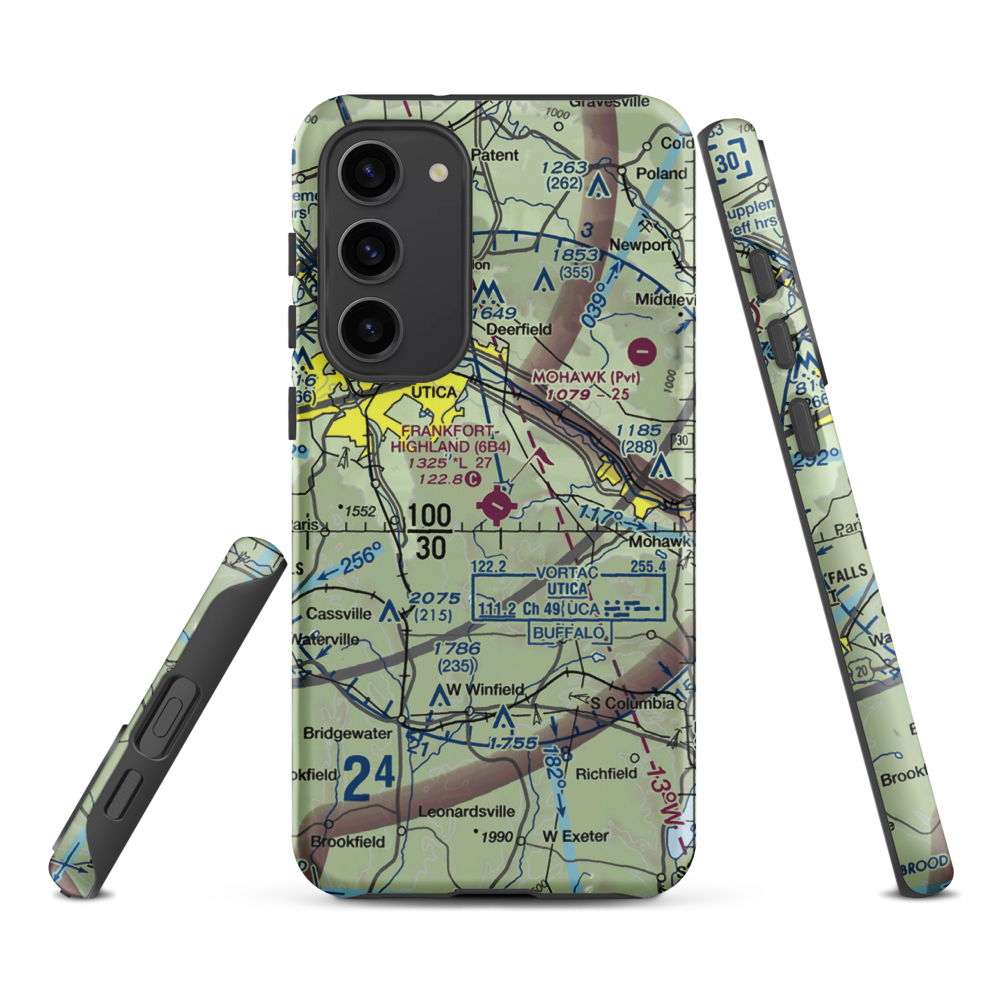 Frankfort-Highland Airport (6B4) VFR Sectional Samsung Phone Case Samsung Galaxy S23 Plus model shown