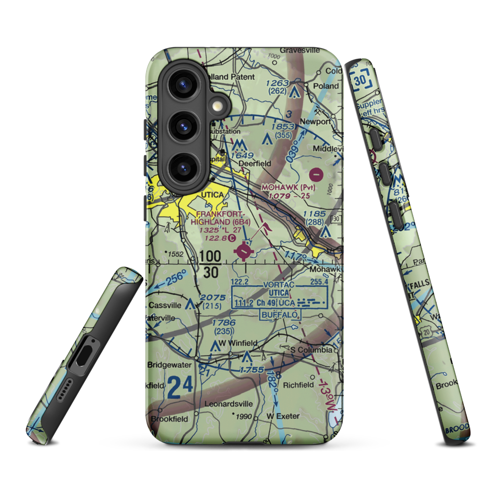Frankfort-Highland Airport (6B4) VFR Sectional Samsung Phone Case Samsung Galaxy S24 Plus model shown
