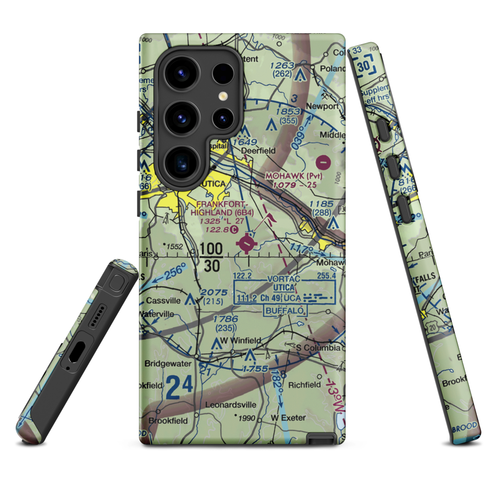 Frankfort-Highland Airport (6B4) VFR Sectional Samsung Phone Case Samsung Galaxy S24 Ultra model shown