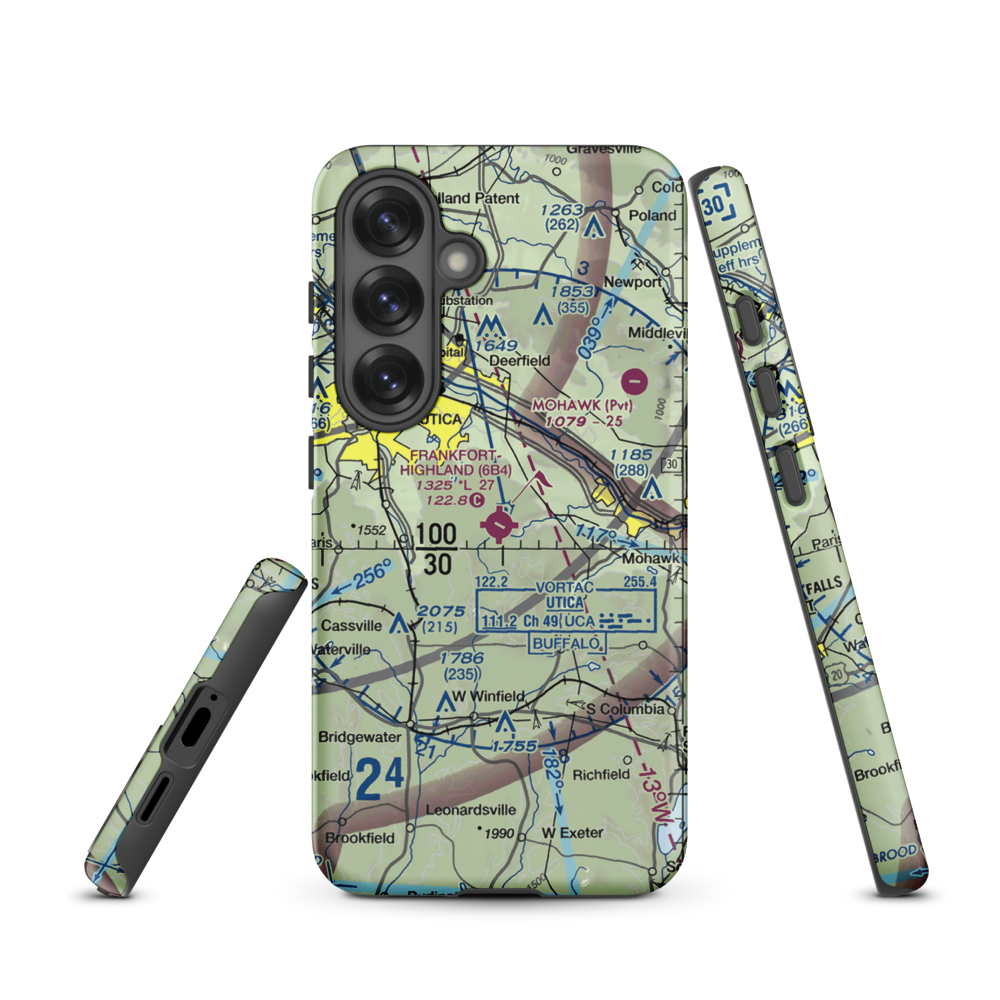 Frankfort-Highland Airport (6B4) VFR Sectional Samsung Phone Case Samsung Galaxy S25 model shown