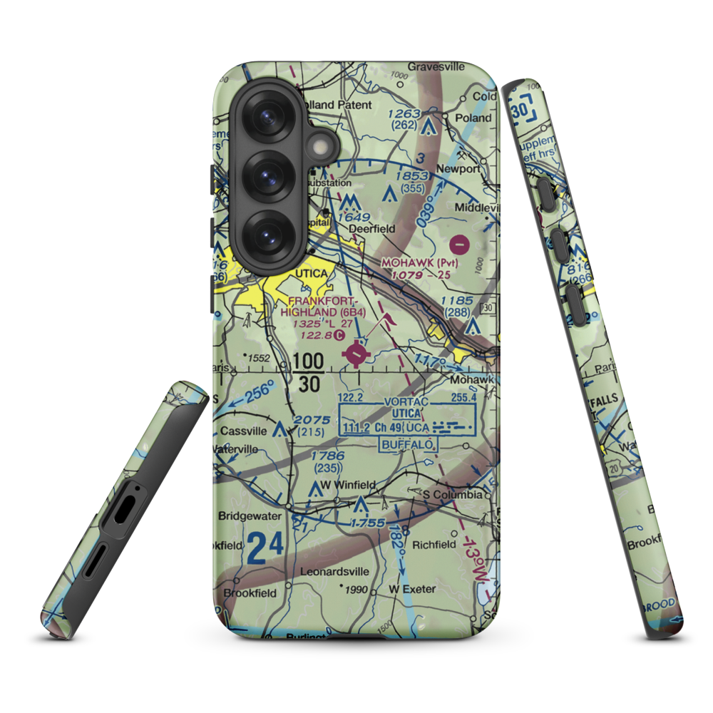 Frankfort-Highland Airport (6B4) VFR Sectional Samsung Phone Case Samsung Galaxy S25 Plus model shown
