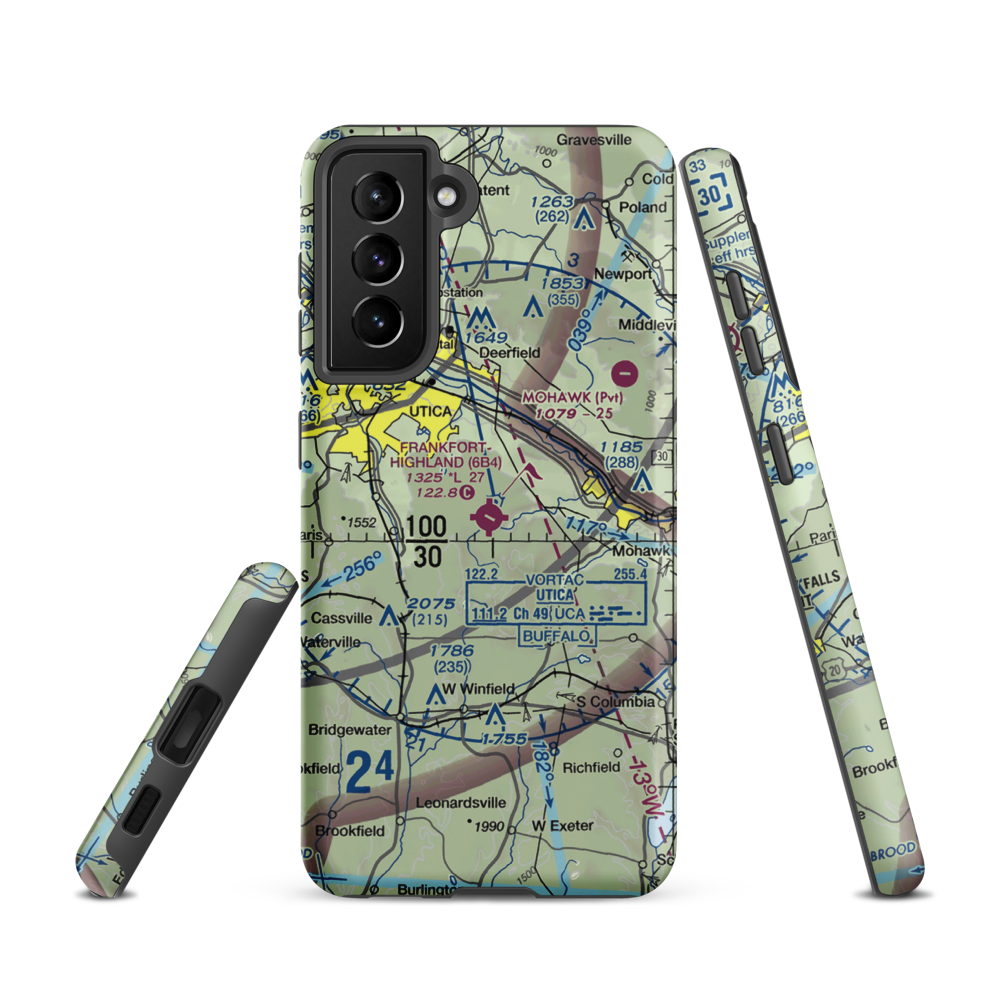 Frankfort-Highland Airport (6B4) VFR Sectional Samsung Phone Case Samsung Galaxy S21 model shown