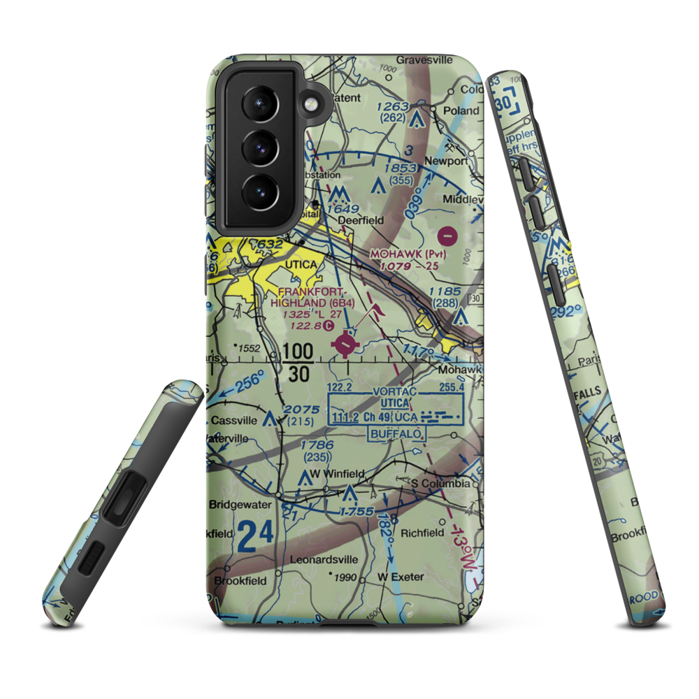 Frankfort-Highland Airport (6B4) VFR Sectional Samsung Phone Case Samsung Galaxy S21 FE model shown